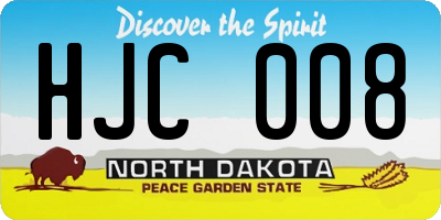 ND license plate HJC008
