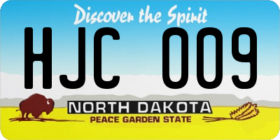 ND license plate HJC009