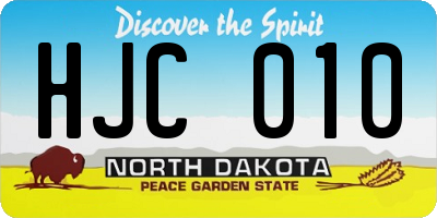 ND license plate HJC010
