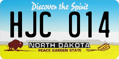 ND license plate HJC014
