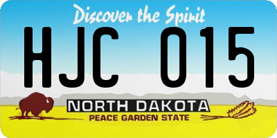 ND license plate HJC015