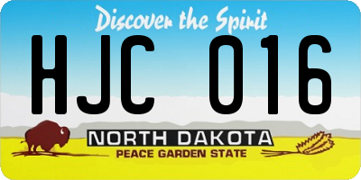 ND license plate HJC016