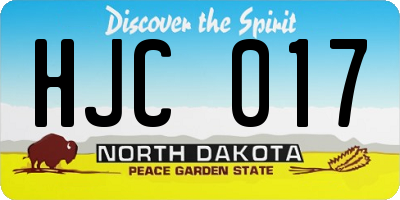 ND license plate HJC017