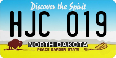 ND license plate HJC019