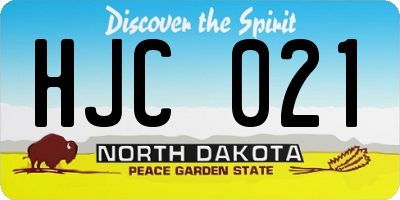 ND license plate HJC021
