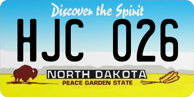 ND license plate HJC026