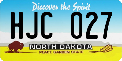 ND license plate HJC027