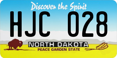 ND license plate HJC028