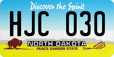 ND license plate HJC030