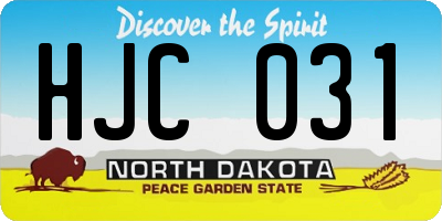 ND license plate HJC031