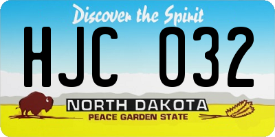 ND license plate HJC032