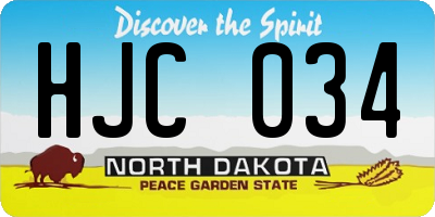 ND license plate HJC034