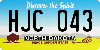ND license plate HJC043