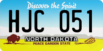 ND license plate HJC051