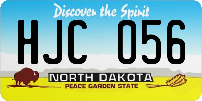 ND license plate HJC056