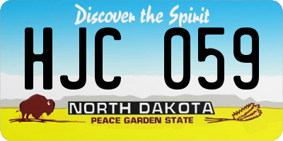 ND license plate HJC059