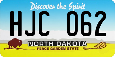 ND license plate HJC062