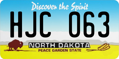 ND license plate HJC063