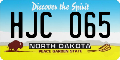 ND license plate HJC065