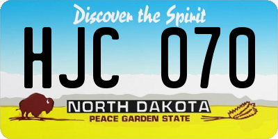 ND license plate HJC070