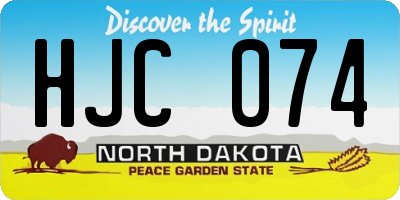 ND license plate HJC074