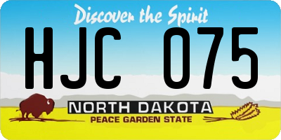 ND license plate HJC075