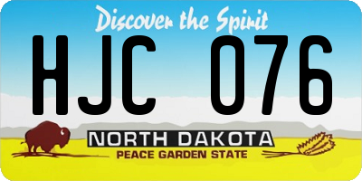 ND license plate HJC076