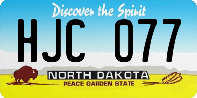 ND license plate HJC077
