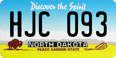 ND license plate HJC093
