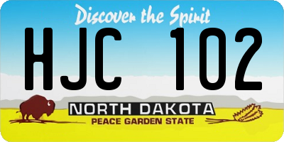 ND license plate HJC102