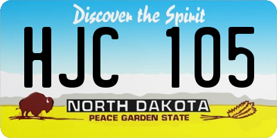 ND license plate HJC105