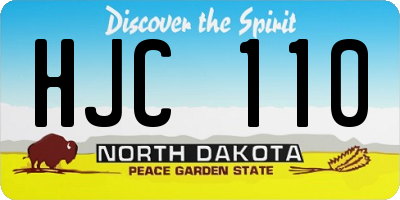 ND license plate HJC110