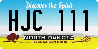 ND license plate HJC111
