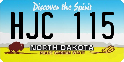 ND license plate HJC115