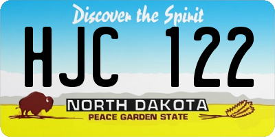 ND license plate HJC122