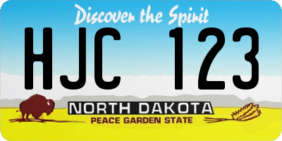 ND license plate HJC123