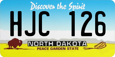 ND license plate HJC126