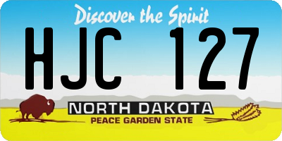 ND license plate HJC127