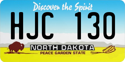 ND license plate HJC130