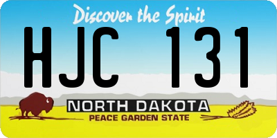 ND license plate HJC131