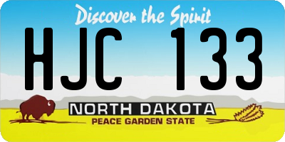 ND license plate HJC133
