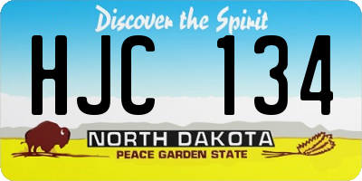 ND license plate HJC134