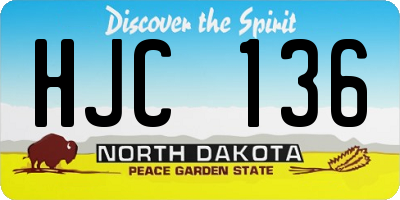 ND license plate HJC136