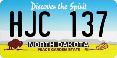 ND license plate HJC137