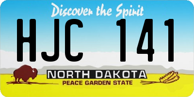 ND license plate HJC141