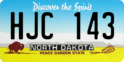 ND license plate HJC143