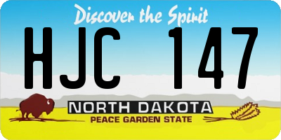 ND license plate HJC147