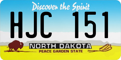 ND license plate HJC151