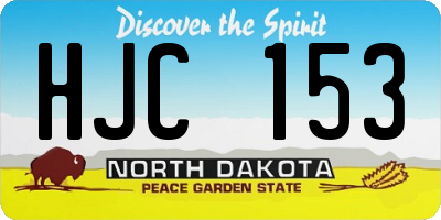 ND license plate HJC153
