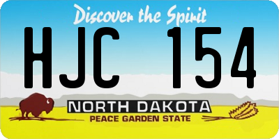 ND license plate HJC154